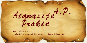 Atanasije Prokić vizit kartica